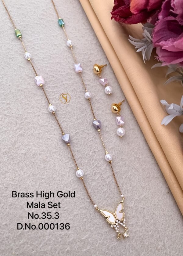 Brass High Gold Mala Set