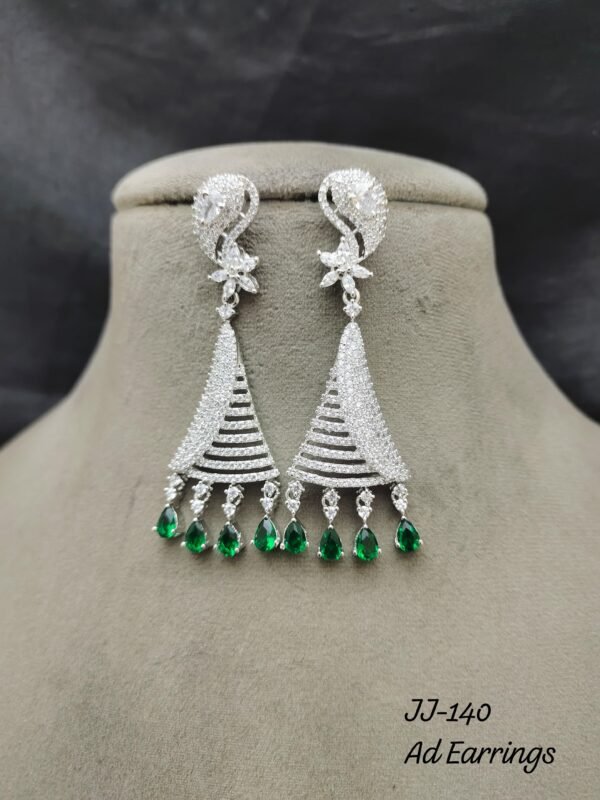 White Finish Earrings