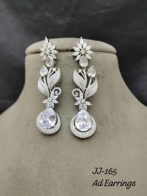 White Finish Earrings