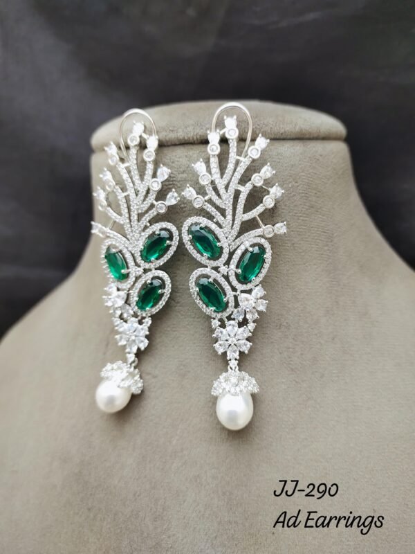White Finish Earrings