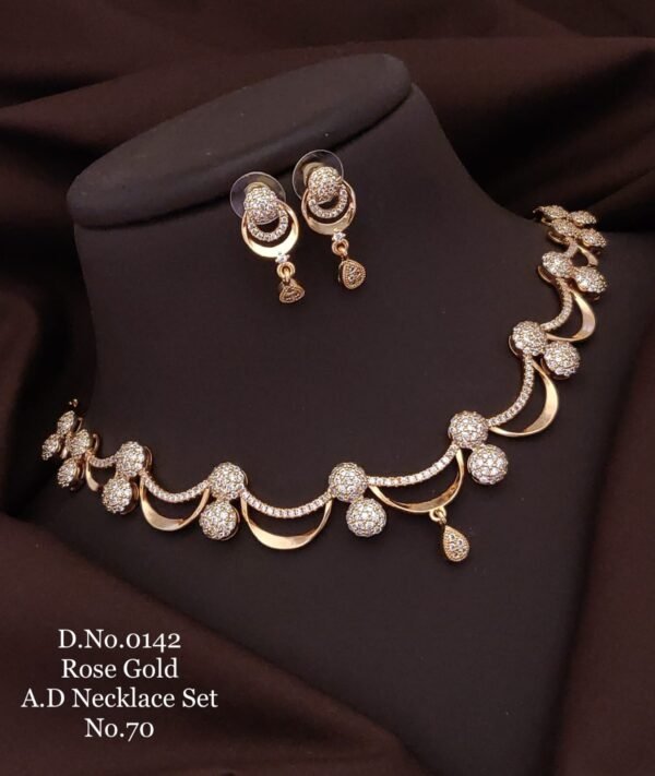 Rose Gold A D Necklace Set