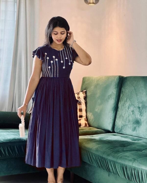 Dark Blue Colour  Midi - Image 3