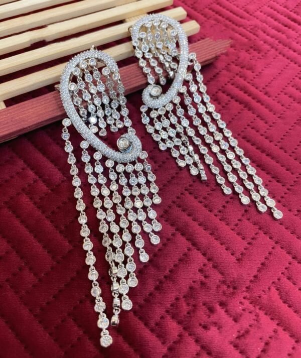 White Finish Earrings