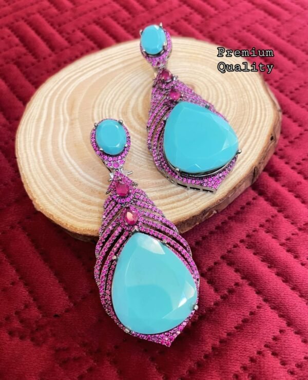 White Finish Earrings